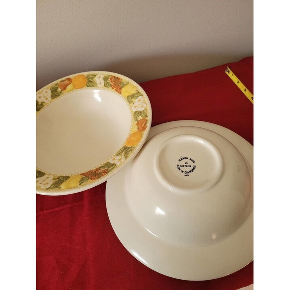 Vintage Metlox Poppytrail Serving Bowls Vernon Ware Della Robbia MCM - Picture 3 of 4